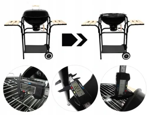 Grill WĘGLOWY na brykiet Ogrodowy zamykany POKRYWA POPIELNIK Gruba na Arena.pl