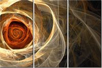 60 90CM OBRAZ 3 ELEM RÓŻA KTALNA DRUK PŁÓTNO RAMA