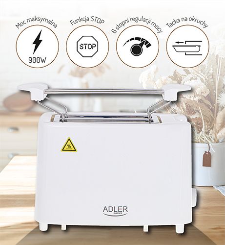 Toster Adler AD3223 biały 900 W zdjęcie 12
