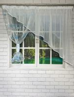 Firana 300x130,woal,skos z tubą-kolor błękit