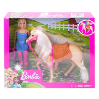 BARBIE LALKA DŻOKEJKA Z KONIEM KOŃ + LALKA FXH13
