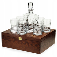 Myśliwski komplet do whisky 6+1 w skrzynce karafka 750ml + szklanki 290ml