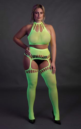 Two Piece With Crop Top And Stockings  Xl/Xxxxl na Arena.pl