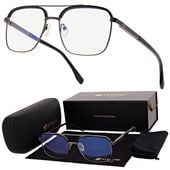Okulary pilotki zerówki z filtrem Blue Light 25177A czarny/grafit