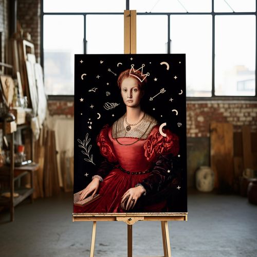 Obraz na płótnie portret królowa selfie pop art 70x100 cm na Arena.pl