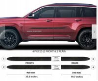Jeep Grand Cherokee 21+ Listwy CZARNE Boczne Drzwi