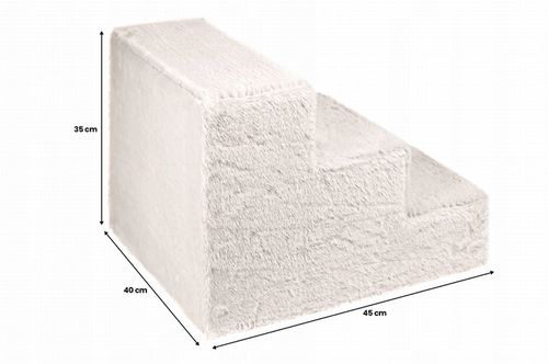Schodki dla psa 3-stopnie tapicerowane jasnoszare podest dla psa do kanapy na Arena.pl