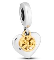 srebrny charms serce do modułowej bransoletki - peterson