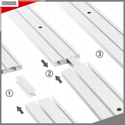 KARNISZ Podwójny z Maskownicą Szyna Sufitowa PCV Biała 300cm z Osłoną na Arena.pl