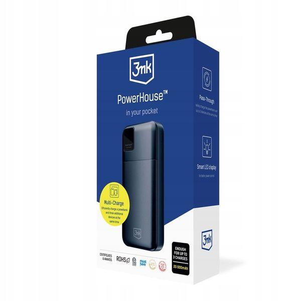 Powerbank 20000 mAh Multi-Charge USB-C & USB-A QC 3.0 - 3mk PowerHouse zdjęcie 2