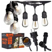 Girlanda Ogrodowa Świetlna 20M 20X LED żarówki E27 wodoszczelna wytrzymała