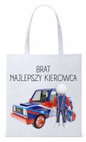 Dla Brata Na Prezent Torba Eco Biała Shopper Z Nadrukiem Ze Zdjęciem