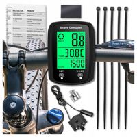 LICZNIK ROWEROWY 22 FUNKCJE PODŚWIETLANY WODOODPORNY Z TERMOMETREM IPX4 LED