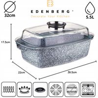 PRAKTYCZNA Brytfanna MARMUROWA 5.5L 32cm Gęsiarka Brytfana NA INDUKCJE GAZ