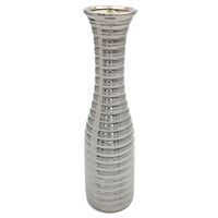 Wazon ceramiczny wysoki 35cm SREBRNY flakon ozdobny wazon dekoracyjny