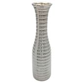 Wazon ceramiczny wysoki 35cm SREBRNY flakon ozdobny wazon dekoracyjny