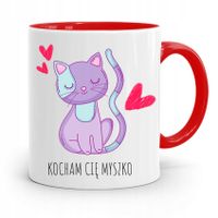 Kubek Czerwony Dla Dziewczyny Kocham Cię Myszko Z Nadrukiem Ze Zdjęciem