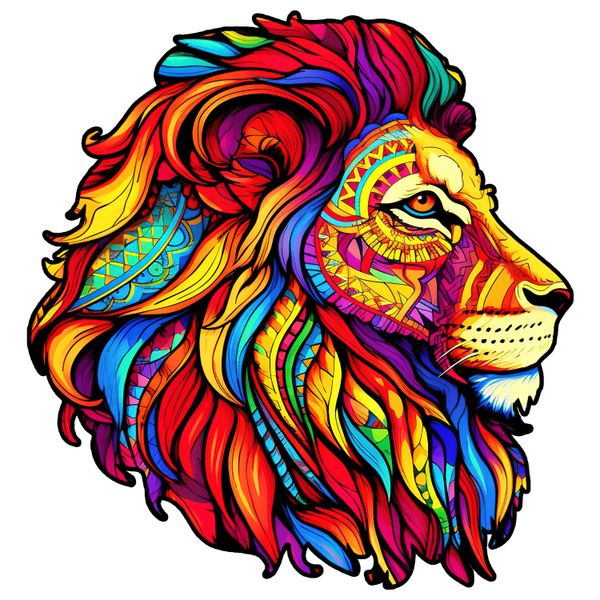 Puzzle drewniane dla dorosłych i dzieci lew A4 128 elementów zdjęcie 2