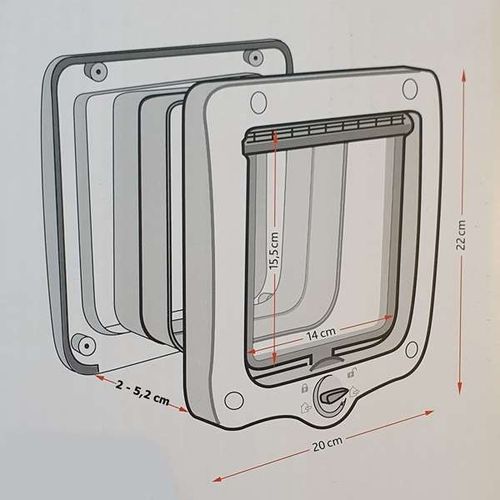 TRIXIE 4-Way Drzwi klapka przejście dla kota psa z tunelem szare na Arena.pl