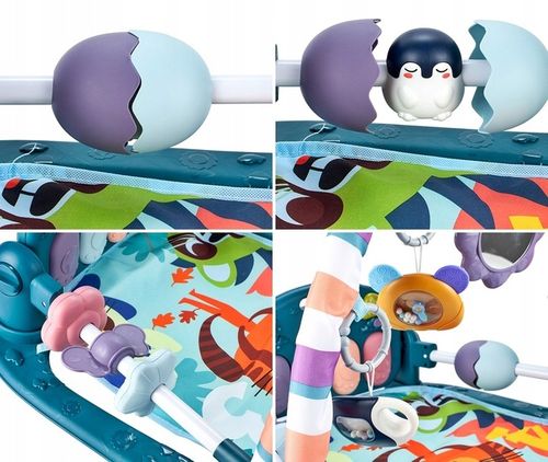 MATA EDUKACYJNA Z PIANINKIEM GRZECHOTKI GRYZAKI DLA NIEMOWLĄT DZIECI na Arena.pl