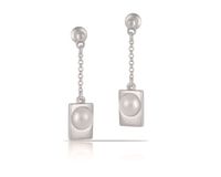 kolczyki wiszące z perełką (p15019/5ag)