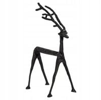 FIGURKA RENIFER 37cm świąteczna metalowa czarna matowa jeleń dekoracyjna