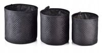 SARA BLACK KOMPLET 3 KOSZY 38x38x38/34x34x34/30x30x30 cm