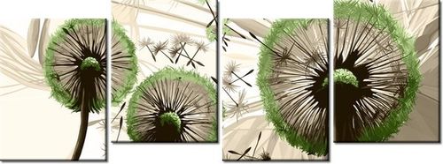 45CM 120 OBRAZ 4 ELEM DMUCHAWCE ZIELENI ŚCIENNY na Arena.pl