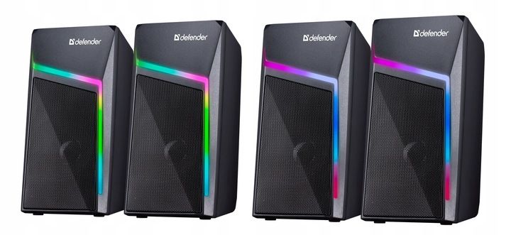 Głośniki Komputerowe 2.0 USB LED Do Komputera Laptopa PC Defender STELLAR zdjęcie 3