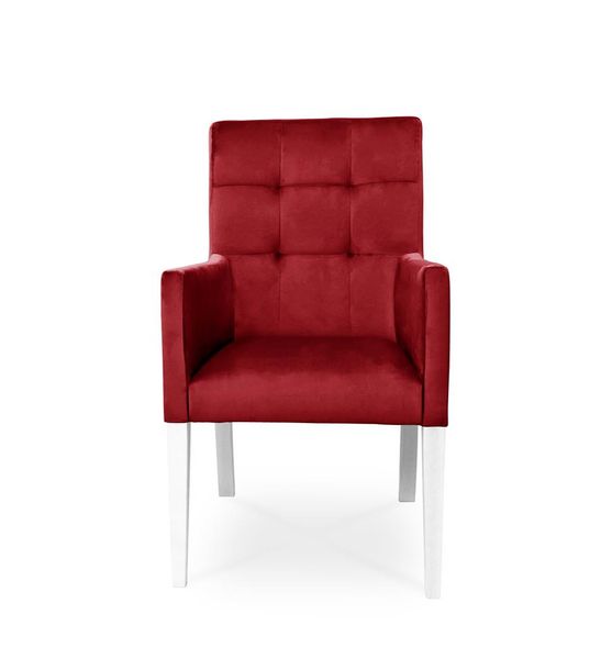 Fotel CAROL / czerwony / noga biała / R61 zdjęcie 2