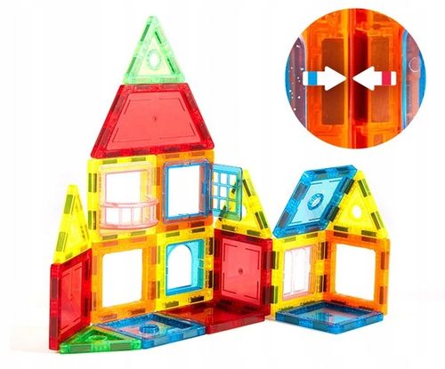 KLOCKI MAGNETYCZNE 3D MAGNETIC KONSTRUKCYJNE EDUKACYJNE PANELE ZESTAW 45 el na Arena.pl