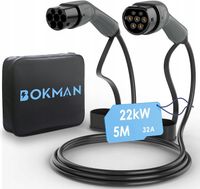 Kabel prosty Bokman Typ 2 długość 5 m liczba faz 3 22 kW