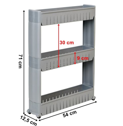 Półki łazienkowe na kółkach szare 3 poziomy Leira na Arena.pl