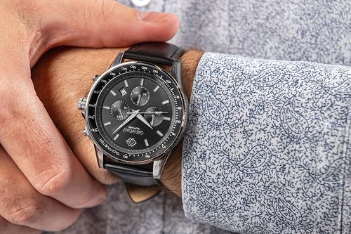 zegarek męski giewont chronograph sapphire czarny gw3520-a4 na Arena.pl