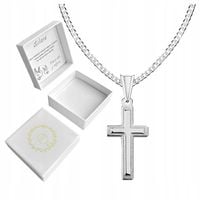 Krzyżyk z łańcuszkiem srebrny medalik komunijny łańcuszek z krzyżykiem