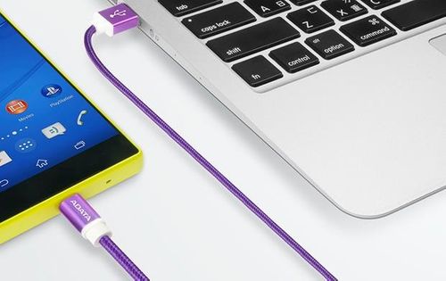 ADATA kabel USB type-A , charge and sync data on Android, fioletowy na Arena.pl