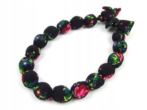 KORALE materiałowe góralskie czarne KOMPLET na Arena.pl