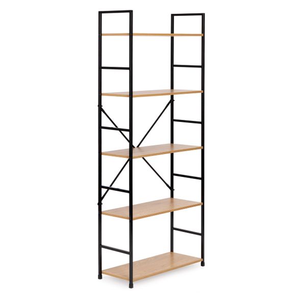 Regał drewniany szeroki nowoczesny LOFT 5 półek zdjęcie 1