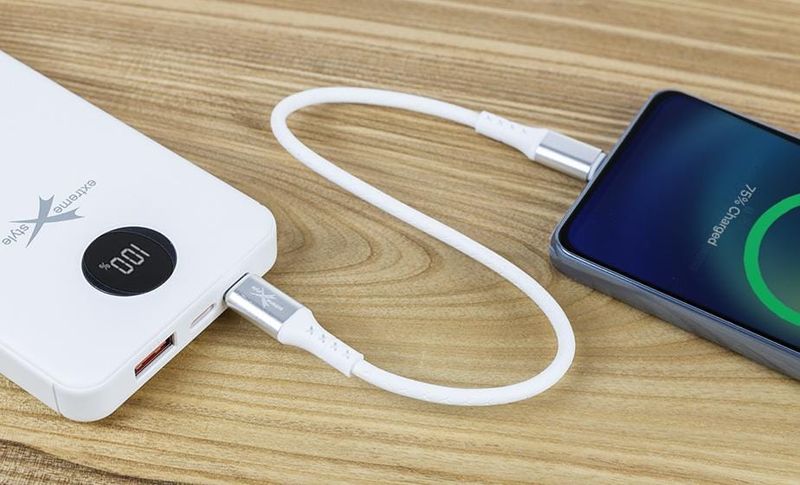 Kabel USB typ-C - iPhone Lightning Ampere eXtremestyle 0.3m biały zdjęcie 3