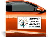 Magnes na samochód reklama magnetyczna GOTOWE WZORY REMONTY AWARIE NAPRAWY
