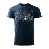 Koszulka motocyklowa z motocyklem na motor Harley Iron 883 męska granatowa REGULAR XXL