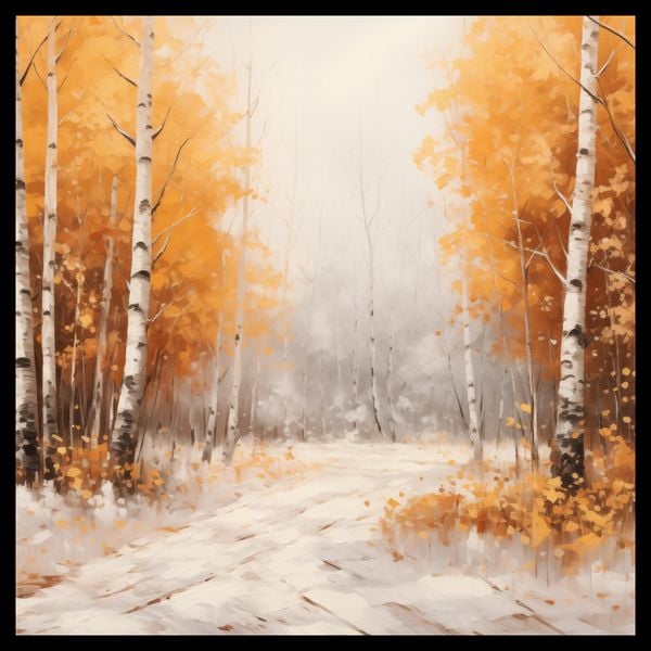 Plakat 60x60cm Jesienne Brzozy zdjęcie 2