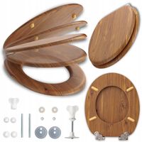 Deska Sedesowa Wolnoopadająca MDF Drewniana Uniwersalna Wytrzymała Klapa