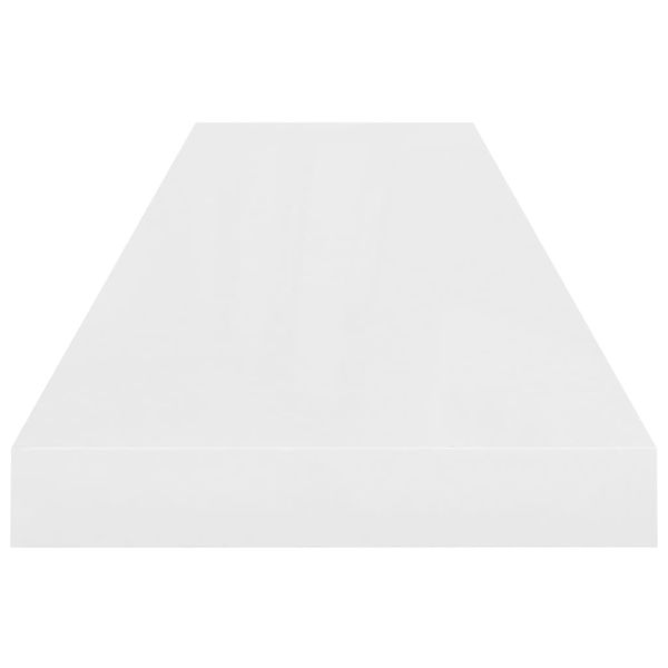 Półki ścienne, 4 szt, wysoki połysk, białe, 90x23,5x3,8 cm, MDF zdjęcie 6