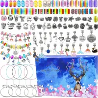 Zestaw do Robienia Biżuterii Bransoletek Naszyjniki DIY 107el Zawieszki