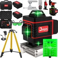 LASER KRZYŻOWY Poziomica Laserowa 16 Linii + STATYW 115 cm 4D Zielony 2xAKU