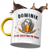 Kubek Żółty Dla Dominika Kolegi Męża Na Prezent Z Nadrukiem Ze Zdjęciem