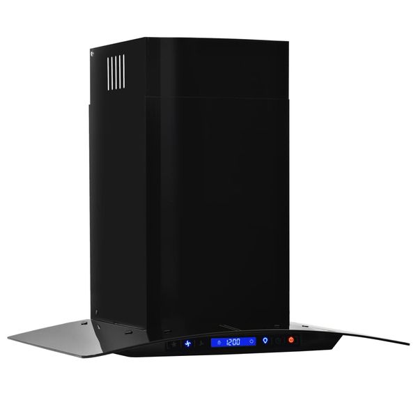 Ścienny okap kuchenny, stal nierdzewna, 756 m³/h, 60 cm, czarny zdjęcie 5