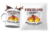 Zestaw Dla Pszczelarza Poduszka + Kubek Na Prezent Z Nadrukiem Ze Zdjęciem