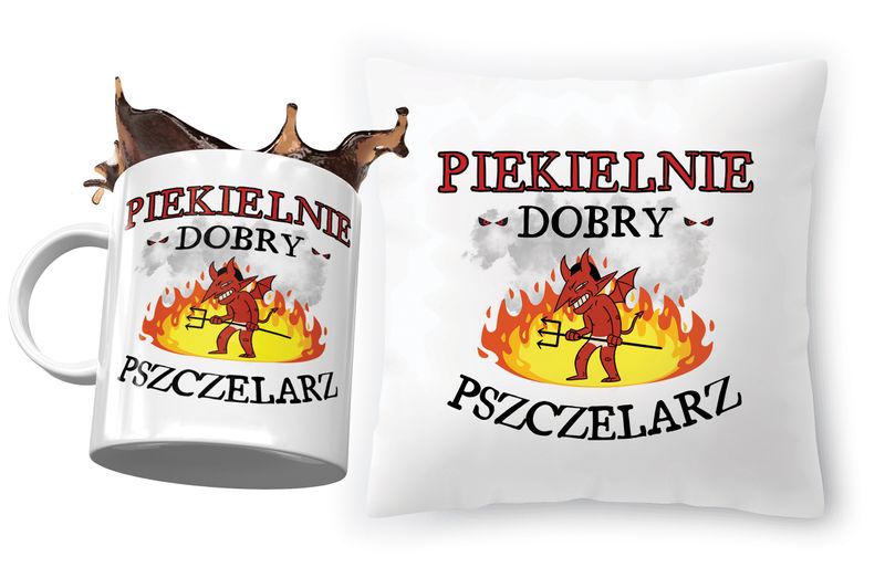 Zestaw Dla Pszczelarza Poduszka + Kubek Na Prezent Z Nadrukiem Ze Zdjęciem zdjęcie 1